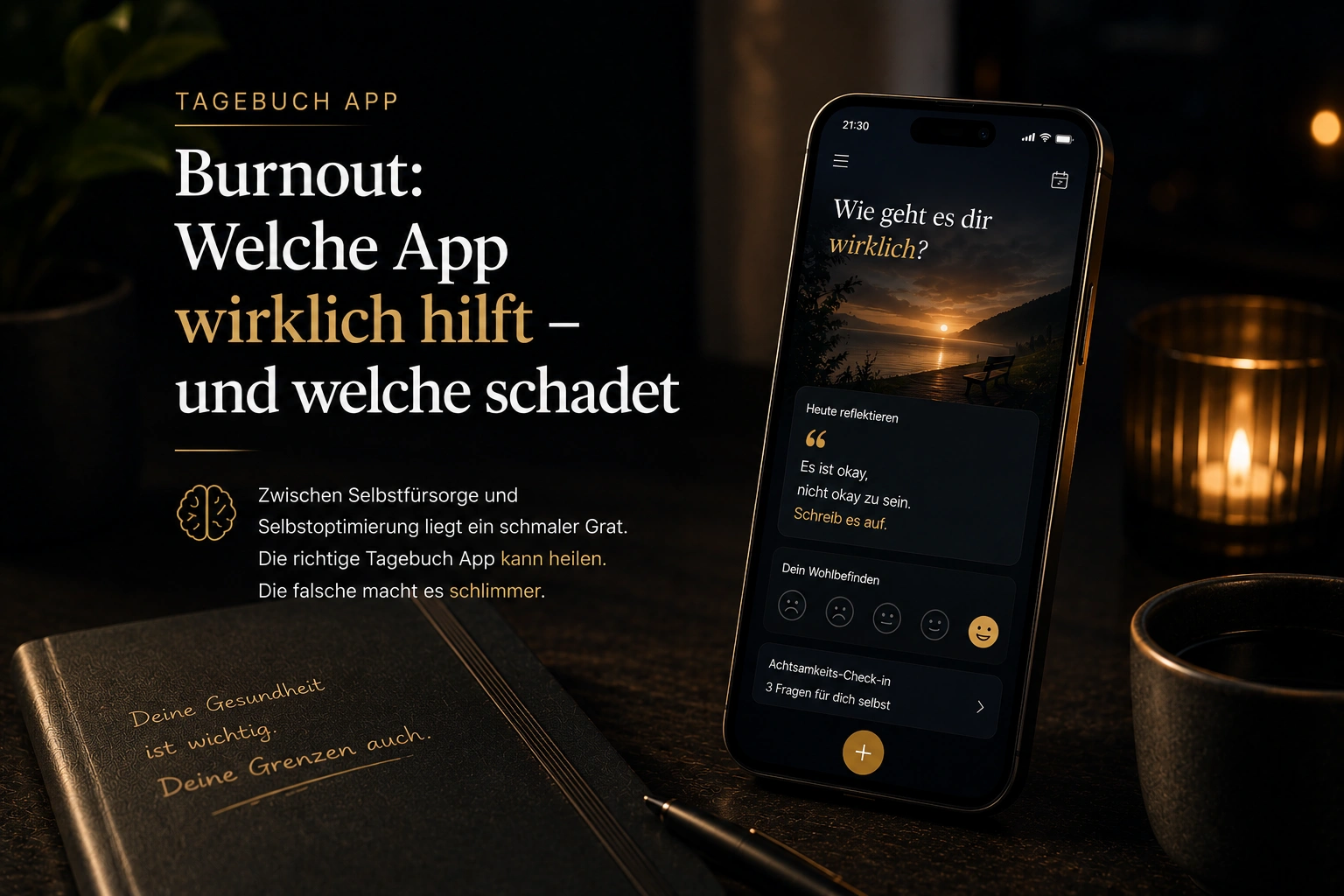 Tagebuch App Burnout 2026: Welche App wirklich hilft – und welche schadet